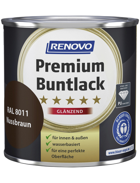 RENOVO Buntlack glänzend »Premium«, nussbraun RAL 8011 RENOVO Buntlack glänzend »Premium«, nussbraun RAL 8011
