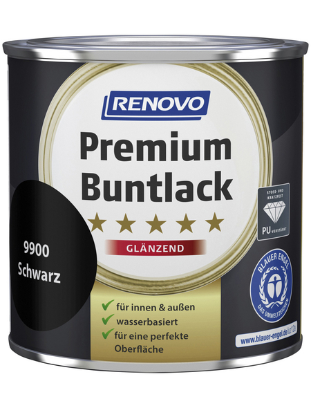 RENOVO Buntlack glänzend »Premium«, schwarz RAL 9900