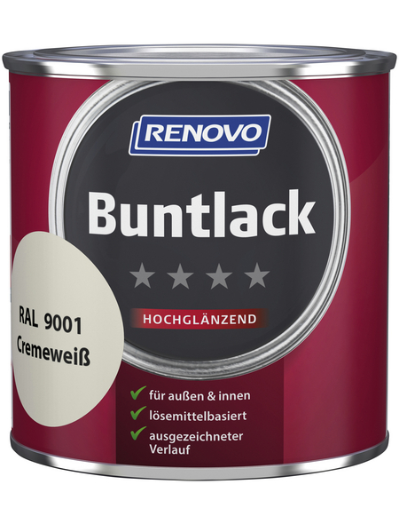 RENOVO Buntlack hochglänzend, cremeweiß RAL 9001