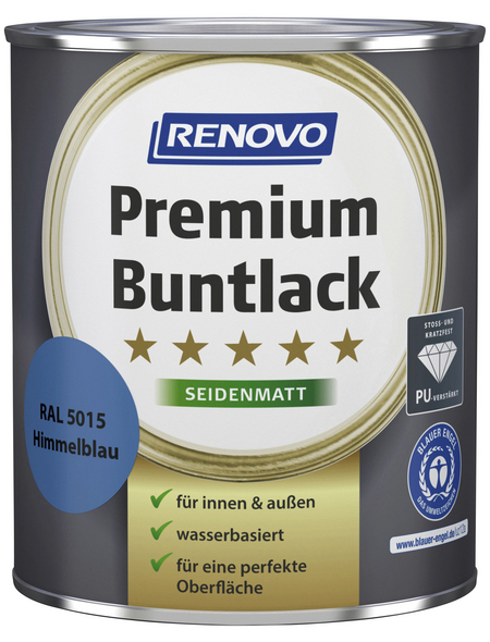RENOVO Buntlack »Premium«, himmelblau (RAL 5015), seidenmatt