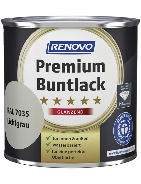 RENOVO Buntlack »Premium«, lichtgrau (RAL 7035), glänzend