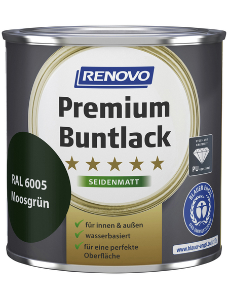 RENOVO Buntlack »Premium«, moosgrün (RAL 6005), seidenmatt