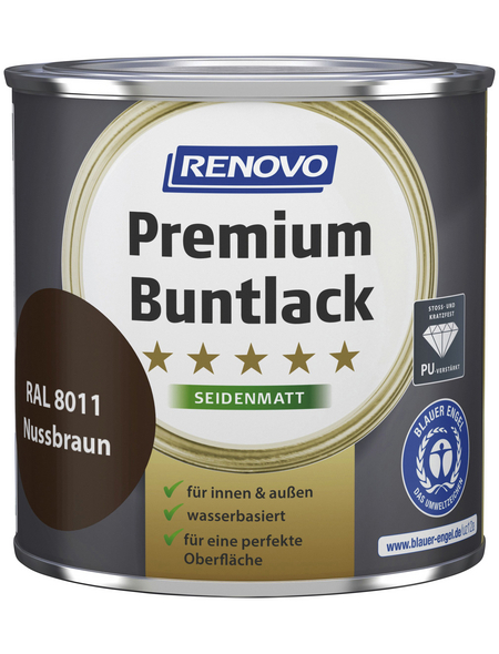 RENOVO Buntlack »Premium«, nussbraun (RAL 8011), seidenmatt
