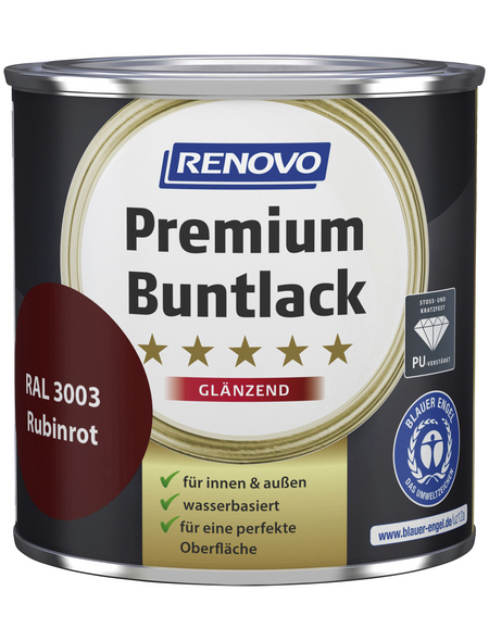 RENOVO Buntlack »Premium«, rubinrot (RAL 3003), glänzend