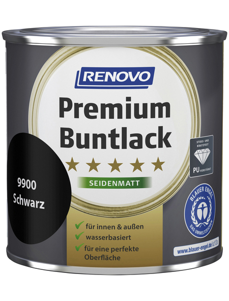 RENOVO Buntlack »Premium«, schwarz (RAL 9900), seidenmatt