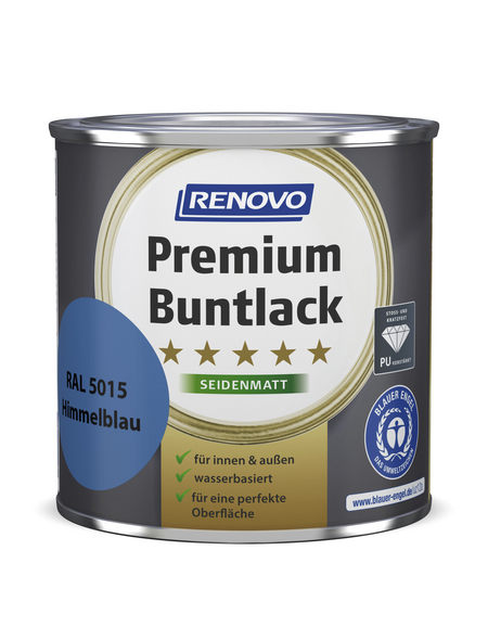 RENOVO Buntlack seidenmatt »Premium«, himmelblau RAL 5015