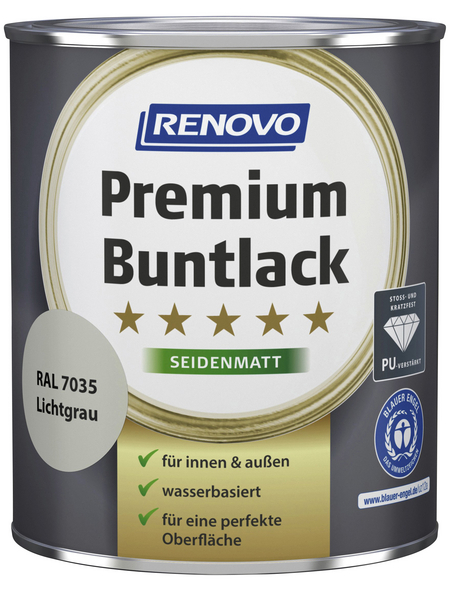 RENOVO Buntlack seidenmatt »Premium«, lichtgrau RAL 7035