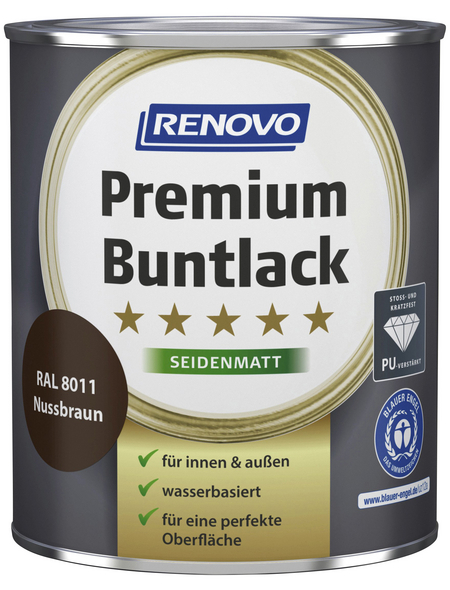 RENOVO Buntlack seidenmatt »Premium«, nussbraun RAL 8011