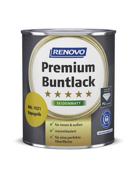 RENOVO Buntlack seidenmatt »Premium«, rapsgelb RAL 1021