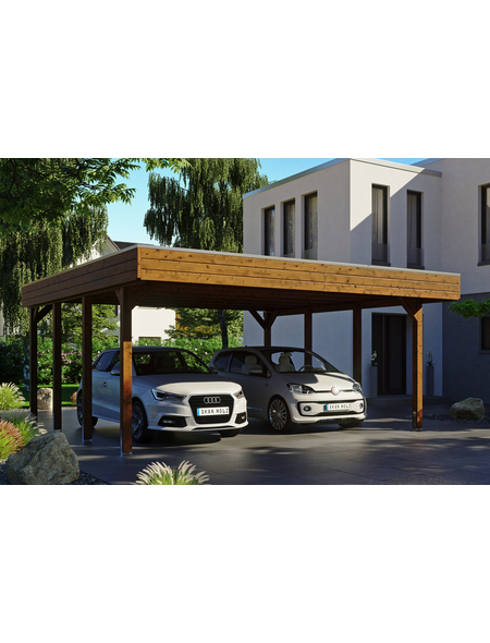 SKANHOLZ Carport »Friesland«, nussbaum SKANHOLZ Carport »Friesland«, nussbaum