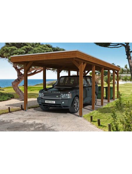 SKANHOLZ Carport »Friesland«, nussbaum SKANHOLZ Carport »Friesland«, nussbaum