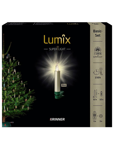Krinner Christbaumkerzen Lumix Superlight mini, Cashmere, 12er