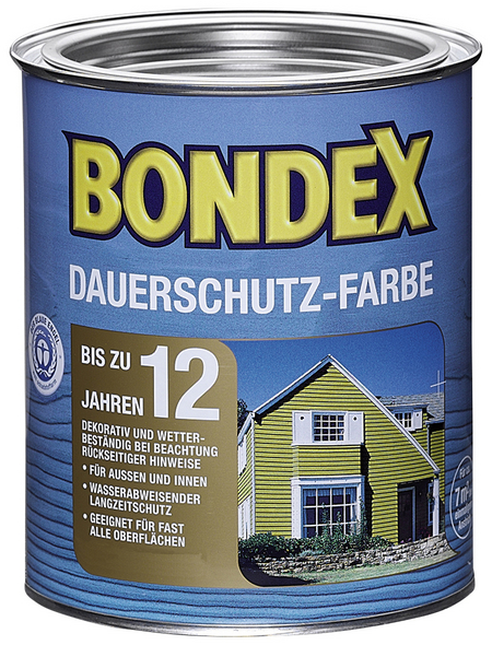 BONDEX Dauerschutz-Farbe, 0,75 l, schneeweiß