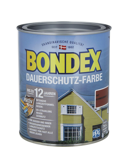 BONDEX Dauerschutz-Farbe, 0,75 l, schwedischrot