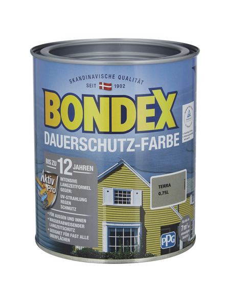 BONDEX Dauerschutz-Farbe, 0,75 l, terrakottafarben