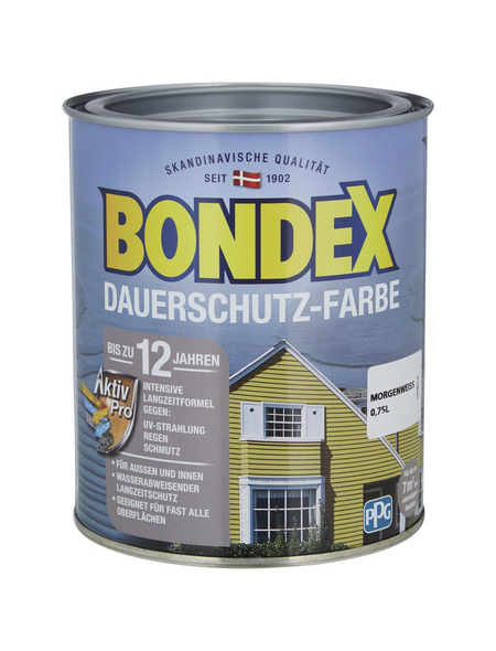 BONDEX Dauerschutz-Farbe, 0,75 l, weiß