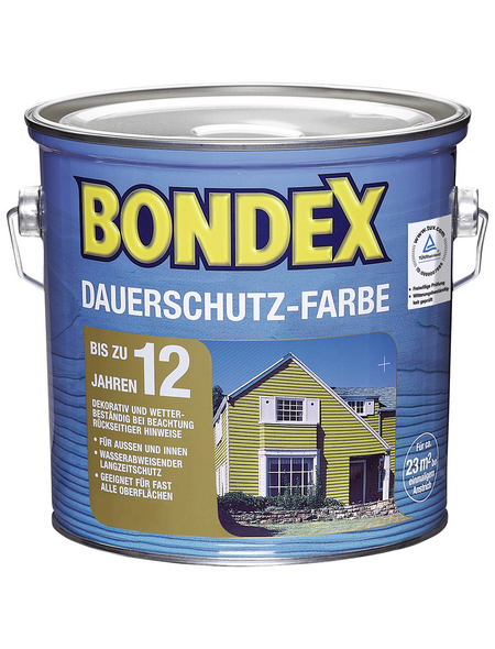 BONDEX Dauerschutz-Farbe, 2,5 l, schneeweiß