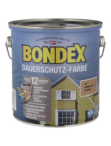 BONDEX Dauerschutz-Farbe, 2,5 l, sonnengelb