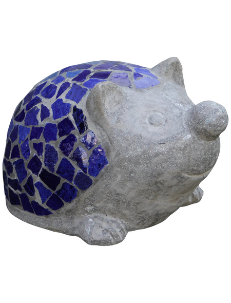  Dekofigur, Zement/Keramik, grau/blau