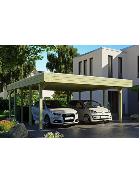 Doppelcarport, BxTxH: 557 x 708 x 254 cm, grün Doppelcarport, BxTxH: 557 x 708 x 254 cm, grün