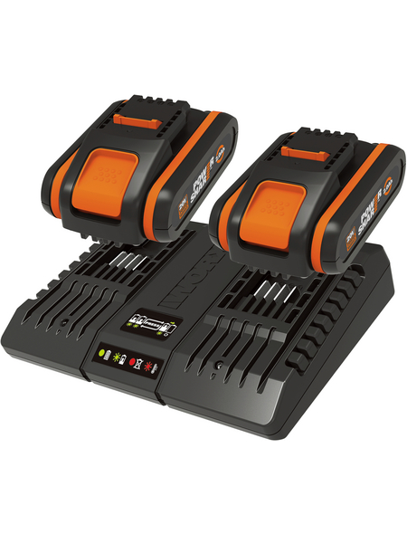 WORX Dual-Ladegerät Set »PowerShare WA3610«, schwarz/orange