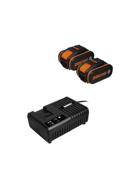 WORX Dual-Ladegerät Set »PowerShare WA3611«, schwarz/orange
