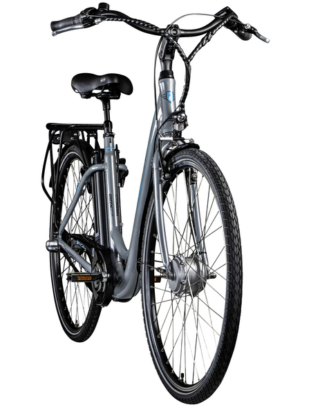 ZÜNDAPP E-Bike »Green 2.7«, Citybike, 3-Gang, 374,4 Wh/10,4 Ah, grau