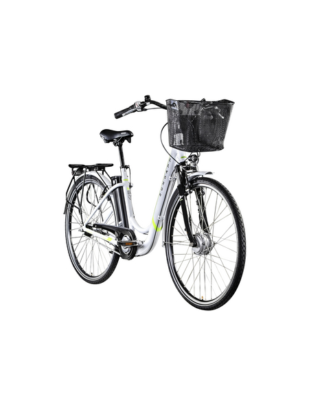 ZÜNDAPP E-Bike »Z517«, Citybike, 7-Gang, 374,4 Wh/10,4 Ah, weiß|grün