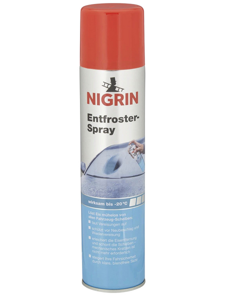 NIGRIN Entfrosterspray, 1x 400 ml, Transparent, Kunststoff