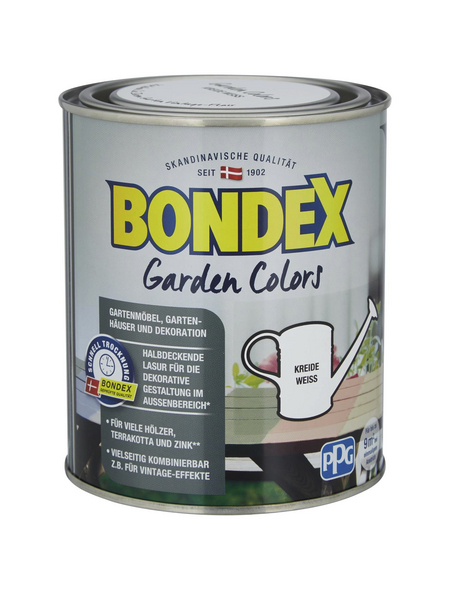 BONDEX Farblasur »Garden Colors«, kreideweiß, lasierend, 0.75l