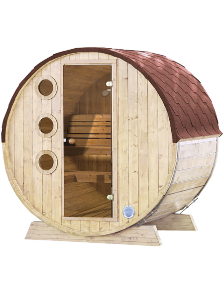 WOLFF FINNHAUS Fasssauna, B x T: 205 x 160 cm, ohne Ofen, Blockbohlen WOLFF FINNHAUS Fasssauna, B x T: 205 x 160 cm, ohne Ofen, Blockbohlen