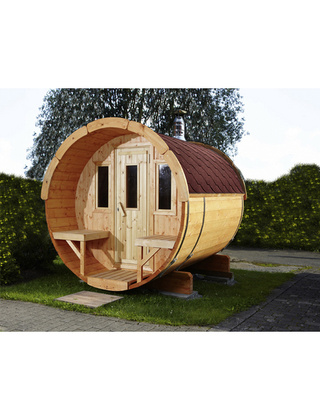 WOLFF FINNHAUS Fasssauna B x T: 205 x 250 cm, ohne Ofen, Blockbohlen WOLFF FINNHAUS Fasssauna B x T: 205 x 250 cm, ohne Ofen, Blockbohlen