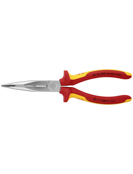 KNIPEX Flachrundzange mit Schneide, Rot | Gelb, 200 mm
