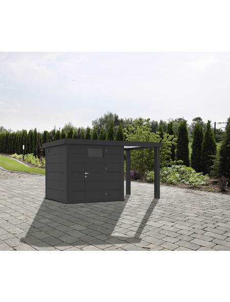 WOLFF FINNHAUS Gartenhaus »Eleganto 2424«, BxHxT: 405 x 227 x 238 cm, Metall, mit Seitendach rechts