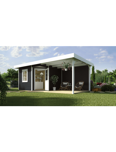 Gartenhaus-Set »Designhaus 213 Gr. 2«, BxT: 646 x 338 cm (Aufstellmaße), Flachdach