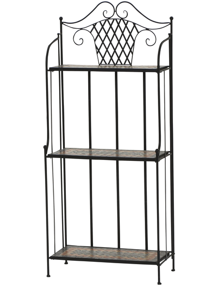 SIENA GARDEN Gartenregal »Prato«, Metall, schwarz, HxT 143 x 29 cm