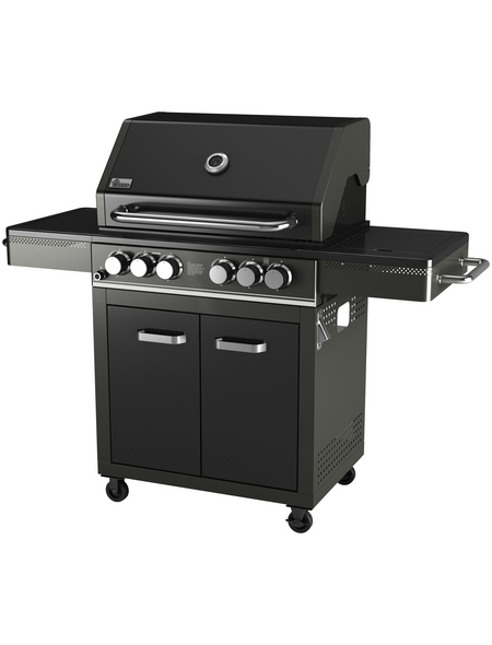 MR. GARDENER Gasgrill »Kingman 4«, 4 Brenner, 2 Seitenablagen, mit Seitenkocher, mit Unterwagen MR. GARDENER Gasgrill »Kingman 4«, 4 Brenner, 2 Seitenablagen, mit Seitenkocher, mit Unterwagen