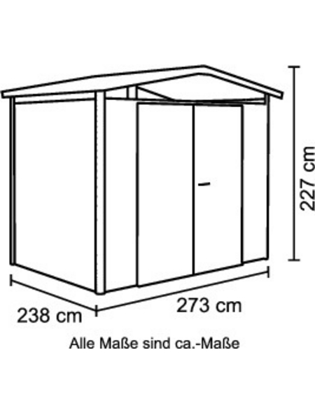 BIOHORT Gerätehaus, Außenmaße B x T: 273 x 238 cm BIOHORT Gerätehaus, Außenmaße B x T: 273 x 238 cm