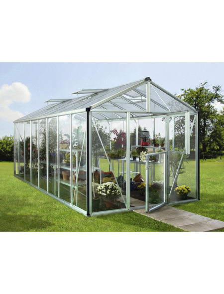 VITAVIA Gewächshaus »Zeus«, B x L x H: 258,4 x 614 x 250,4 cm, Aluminium/Glas VITAVIA Gewächshaus »Zeus«, B x L x H: 258,4 x 614 x 250,4 cm, Aluminium/Glas