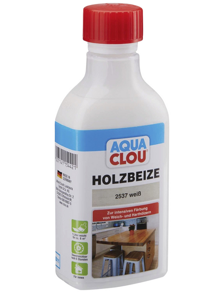 CLOU Holzbeize »AQUA«, Gebindegröße: 250 ml, weiß