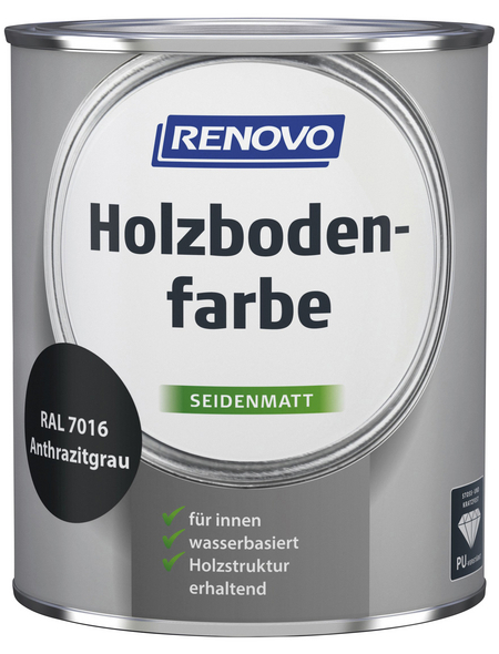 RENOVO Holzbodenfarbe, anthrazitgrau (RAL 7016), seidenmatt