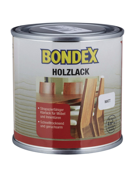 BONDEX Holzlack, für innen, 0,25 l, farblos, matt