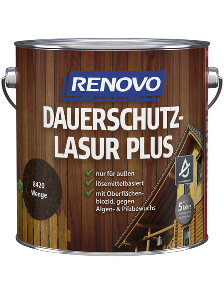 RENOVO Holzschutz-Lasur »PLUS« für außen, 4 l, Wenge RENOVO Holzschutz-Lasur »PLUS« für außen, 4 l, Wenge
