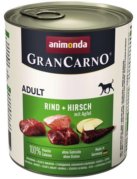 ANIMONDA Hunde-Nassfutter »GranCarno«, Rind/Hirsch/Apfel, 800 g