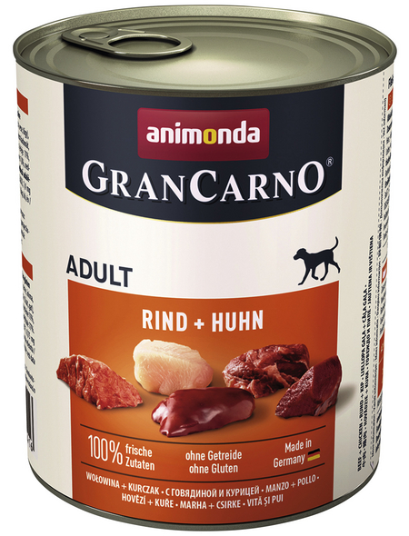 ANIMONDA Hunde-Nassfutter »GranCarno «, Rind/Huhn, 800 g