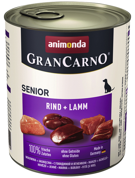ANIMONDA Hunde-Nassfutter »GranCarno«, Rind/Lamm, 800 g