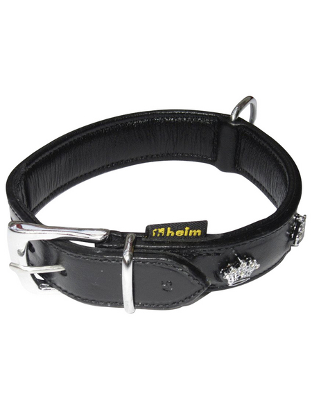  Hundehalsband, Größe: 50 cm, Rindsleder, schwarz
