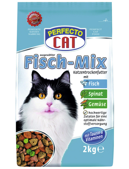 PERFECTO CAT Katzentrockenfutter »Fleisch-Mix«, 6 Beutel à 2000 g