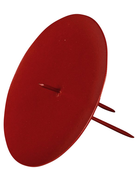  Kerzenhalter, Metall, rot, Ø: 9 cm