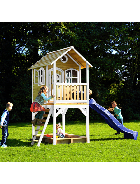 AXI Kinderspielhaus »Sarah«, BxHxT: 370 x 291 x 191 cm, Holz, braun/weiß/blau